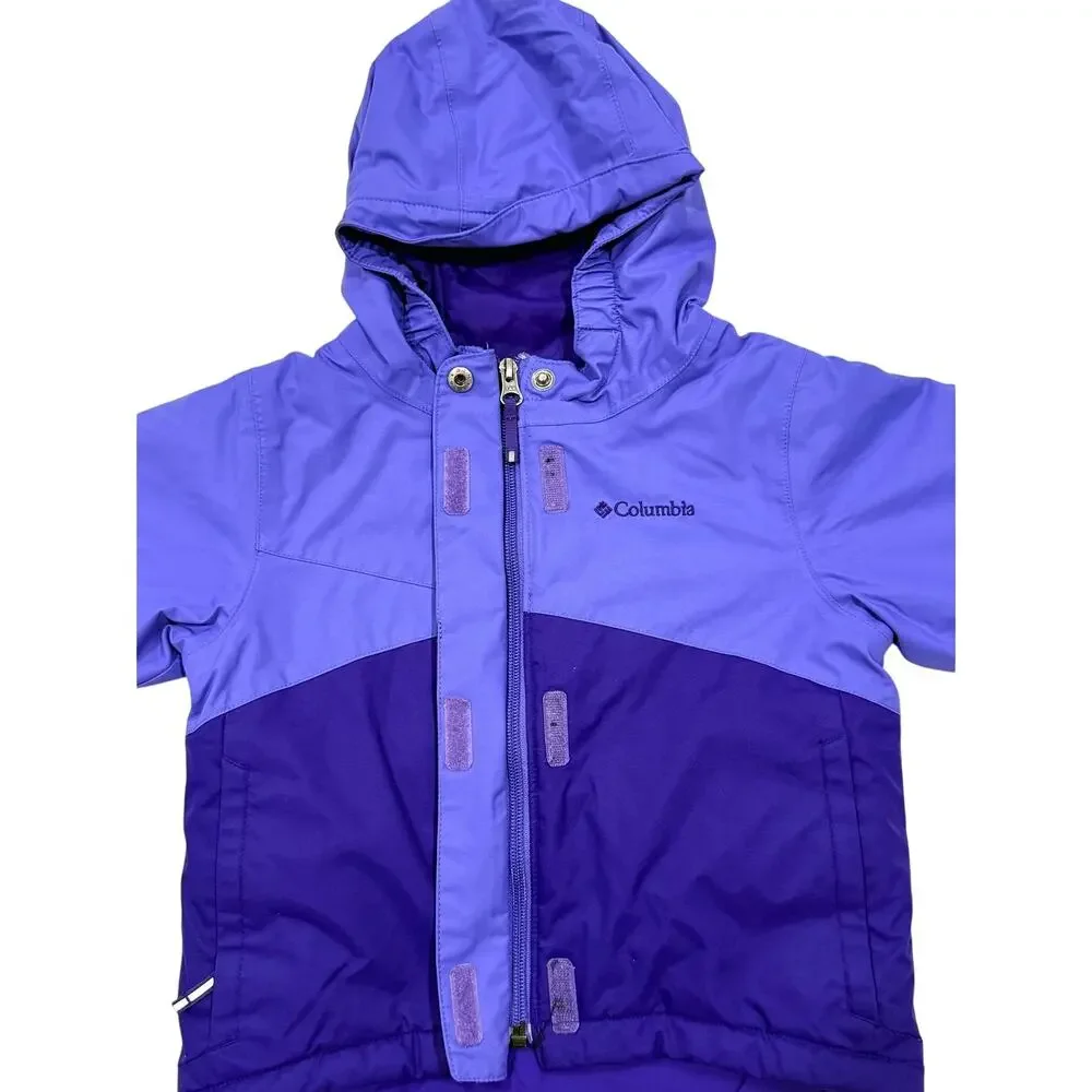 Columbia Toddler 3T Hooded Rain Windbreaker Jacket Purple Navy